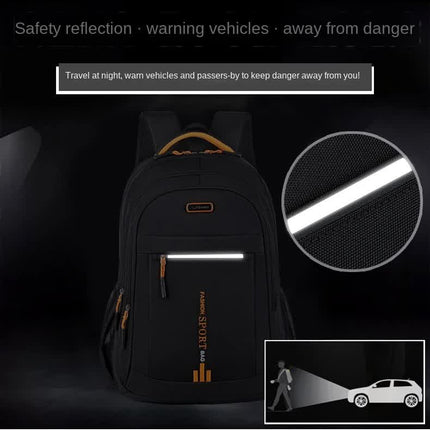 Black And Blue Large Capacity Business Backpack for Men and Women - Waterproof Laptop School Bag with Breathable Design.