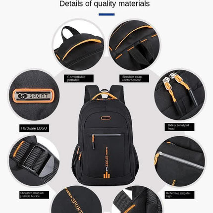 Black And Blue Large Capacity Business Backpack for Men and Women - Waterproof Laptop School Bag with Breathable Design.