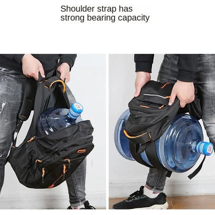 Black And Blue Large Capacity Business Backpack for Men and Women - Waterproof Laptop School Bag with Breathable Design.