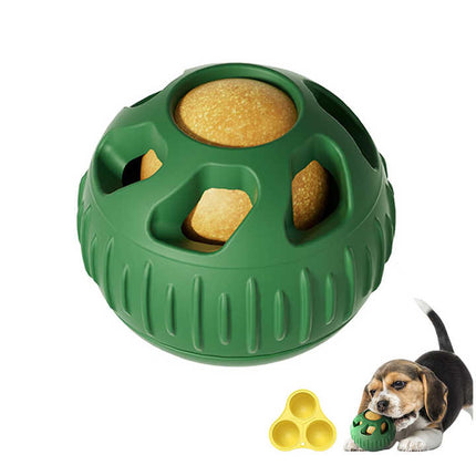 Red Ball and Black Mold Pet Treat Dispensing Ball and Molding Set - Silicone Dog Chew Toy for Teeth Cleaning and Boredom Relief.