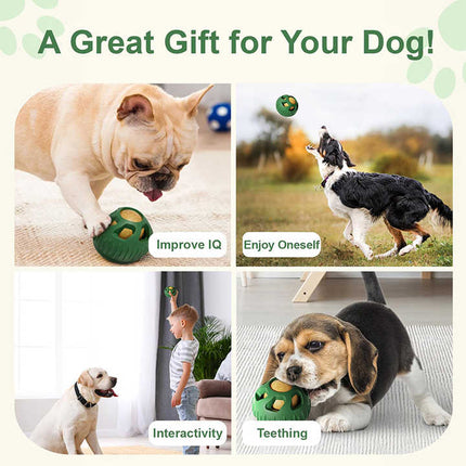 Red Ball and Black Mold Pet Treat Dispensing Ball and Molding Set - Silicone Dog Chew Toy for Teeth Cleaning and Boredom Relief.