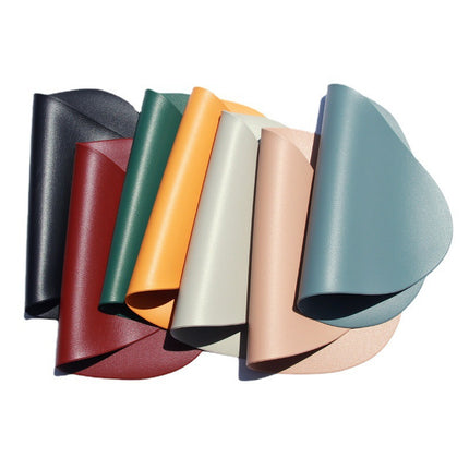 4 Pcs Orange Nordic-Style PVC Leather Placemats Set of 4 - Waterproof, Heat-Resistant, and Oil-Proof Triangular Table Mats.