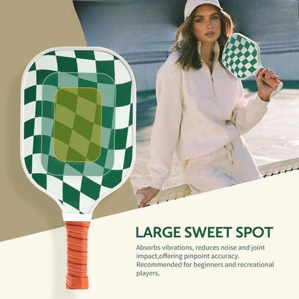 Set 4 White And Green T700 Carbon Fiber Pickleball Paddle Set - 2 Paddles, 4 Balls, and Portable Carry Bag for Adults and Students.