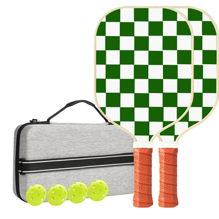 Set 5 White And Green T700 Carbon Fiber Pickleball Paddle Set - 2 Paddles, 4 Balls, and Portable Carry Bag for Adults and Students.