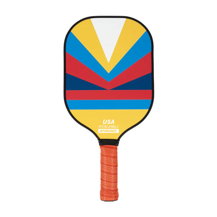 Style 2 Colorful Geometric Patterns Fiberglass Pickleball Paddle - Lightweight 220g with Anti-Slip TPU Grip for Outdoor Sports.