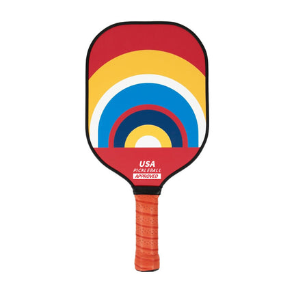 Style 3 Colorful Geometric Patterns Fiberglass Pickleball Paddle - Lightweight 220g with Anti-Slip TPU Grip for Outdoor Sports.