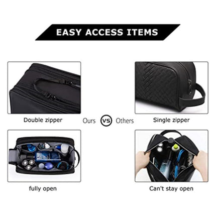 Grey Stylish Waterproof Travel Toiletry Bag Organizer - Large Capacity Shaving Kit & Makeup Case(Makeup is a prop for shooting and is not included).