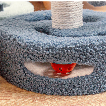 Green And Pink Sunflower Cat Scratching Post - 35cm Sisal Cat Tree with Plush Toys for Small Cats.