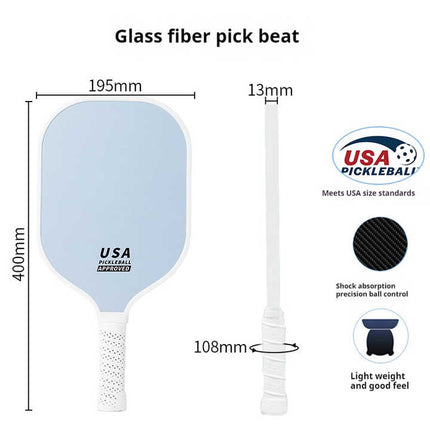 Purple Fiberglass Pickleball Paddle - Lightweight 215g with Anti-Slip TPU Grip for Outdoor Sports.