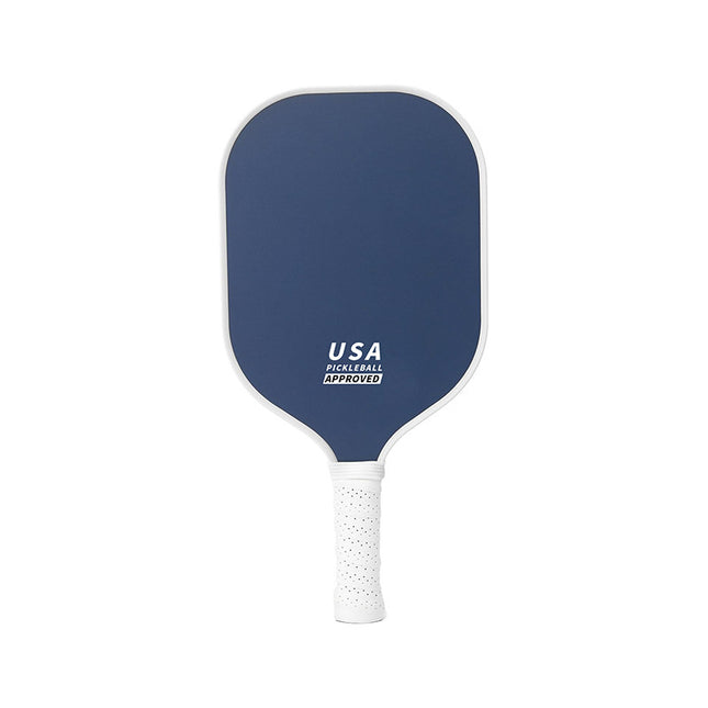 Dark Blue Fiberglass Pickleball Paddle - Lightweight 215g with Anti-Slip TPU Grip for Outdoor Sports.