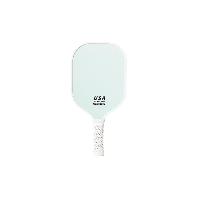 Light Green Fiberglass Pickleball Paddle - Lightweight 215g with Anti-Slip TPU Grip for Outdoor Sports.