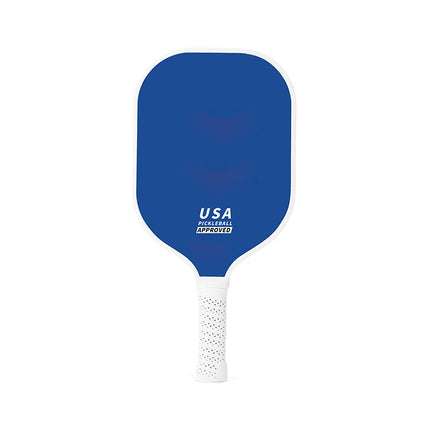 Navy Blue Fiberglass Pickleball Paddle - Lightweight 215g with Anti-Slip TPU Grip for Outdoor Sports.