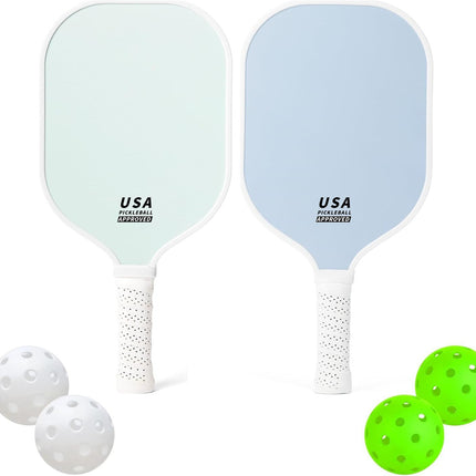 Navy Blue Fiberglass Pickleball Paddle - Lightweight 215g with Anti-Slip TPU Grip for Outdoor Sports.