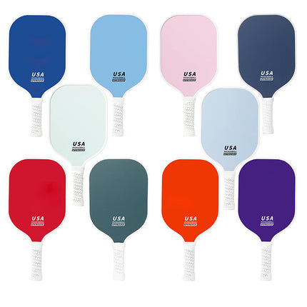 Dark Blue Fiberglass Pickleball Paddle Set - 2 Minimalist Paddles, 4 Balls, and Carry Bag for Outdoor Play.