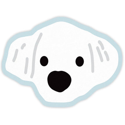 2 Pcs Style 8 White and Blue Puppy pattern Cartoon Pet Feeding Mat for Cats & Dogs - Absorbent Diatom Mud Splash-Proof Mat, Easy to Clean.