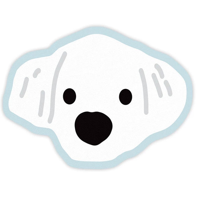 2 Pcs Style 8 White and Blue Puppy pattern Cartoon Pet Feeding Mat for Cats & Dogs - Absorbent Diatom Mud Splash-Proof Mat, Easy to Clean.