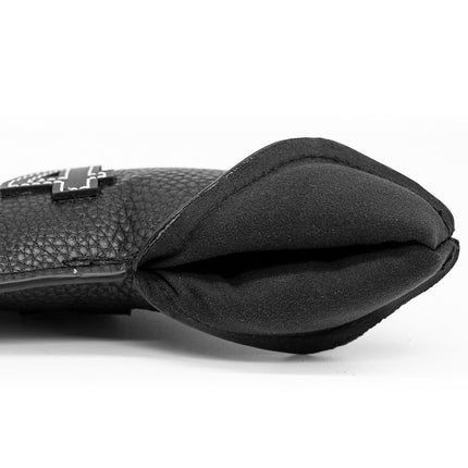 Black Golf Iron Head Covers Set of 10 - Waterproof PU Leather Club Protectors with Embroidered Numbers (3-9, P, A, S).