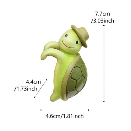 2 Pcs Green Cute Resin Turtle Pot Hanger - Garden Planter Pal Figurine Decoration.