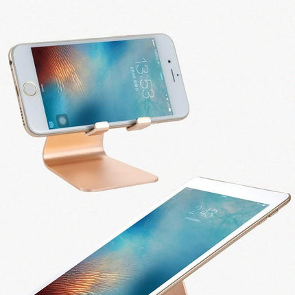 2 Pcs Pink Foldable Aluminum Alloy Phone & Tablet Stand - Adjustable Portable Desktop Holder.