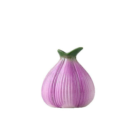 2 Pcs Purple Creative Onion-Shaped Ceramic Vase for Hydroponic Plants - Cute INS Style Floral Decor for Living Room or Office.