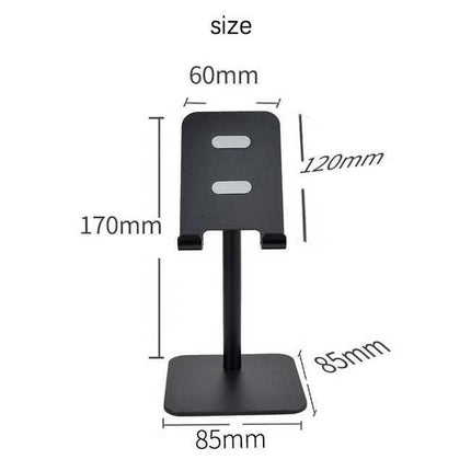 Grey Adjustable Aluminum Alloy Phone and Tablet Stand - Telescopic Desktop Holder for Live Streaming and Hands-Free Use.