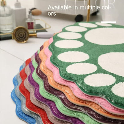 2 Pcs Brown And White Foot-Shaped Plush Bath Mat - Non-Slip Absorbent Bathroom Rug for Bedroom and Doorway (50x80cm).