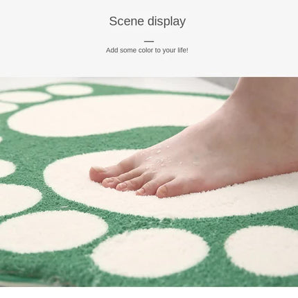 2 Pcs Orange And White Foot-Shaped Plush Bath Mat - Non-Slip Absorbent Bathroom Rug for Bedroom and Doorway (50x80cm).