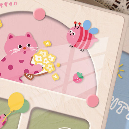 Cover 3 Colorful 7-Inch 100-Photo Cartoon Cat Album - Large Capacity Family Photo Storage Book with Suede and Crystal Cover.
