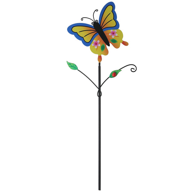 Colorful Butterfly Pattern Charming Metal Garden Stakes | Welcome Yard & Lawn Decor.