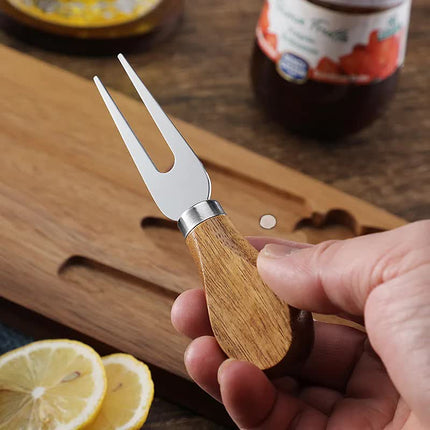 Brown And Silver Premium Acacia Wood Cheese Board Set | Charcuterie Platter with 3 Stainless Steel Knives.