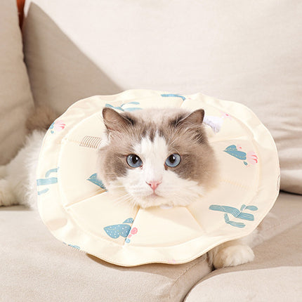 2 Pcs Size L Beige Comfortable Pet Recovery Collar | Waterproof Anti-Lick Collar for Cats & Dogs.