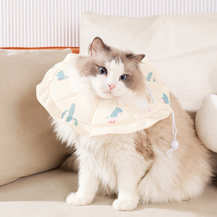 2 Pcs Size L Beige Comfortable Pet Recovery Collar | Waterproof Anti-Lick Collar for Cats & Dogs.
