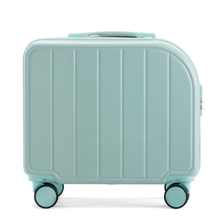 Light Blue Compact 18-Inch Carry-On Suitcase | Lightweight ABS Hardside Spinner Luggage.