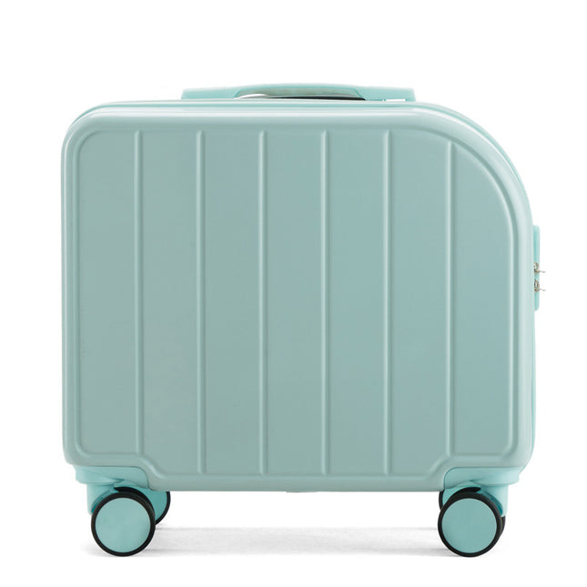 Light Blue Compact 18-Inch Carry-On Suitcase | Lightweight ABS Hardside Spinner Luggage.