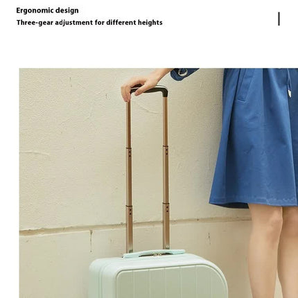 Light Blue Compact 18-Inch Carry-On Suitcase | Lightweight ABS Hardside Spinner Luggage.
