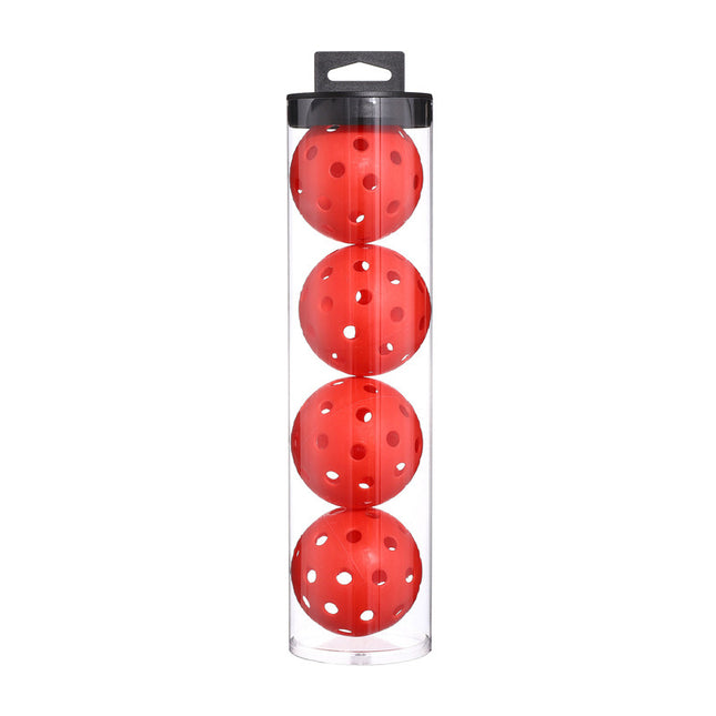 2 Tubes Red Outdoor Pickleball Balls 4-Pack - Durable 40-Hole Design with Carry Tube(8 balls in total).