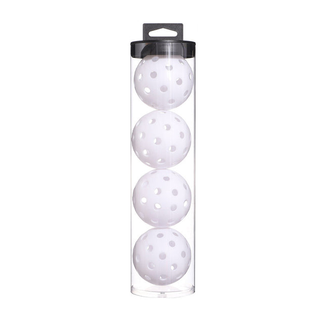 2 Tubes White Outdoor Pickleball Balls 4-Pack - Durable 40-Hole Design with Carry Tube(8 balls in total).