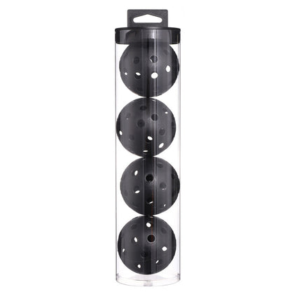 2 Tubes Black Outdoor Pickleball Balls 4-Pack - Durable 40-Hole Design with Carry Tube(8 balls in total).