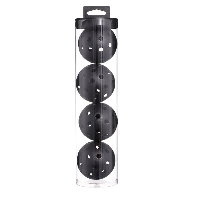 2 Tubes Black Outdoor Pickleball Balls 4-Pack - Durable 40-Hole Design with Carry Tube(8 balls in total).