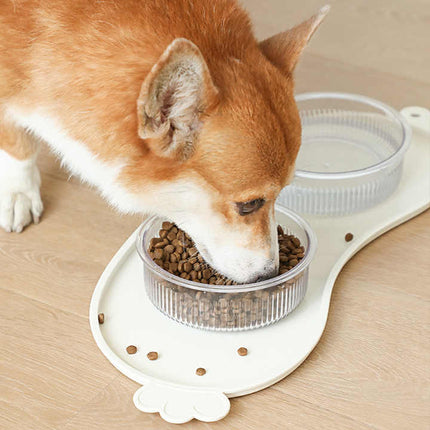 Green Non-Slip Pet Feeding Mat - Waterproof Dog & Cat Food Bowl Placemat with Raised Edges.