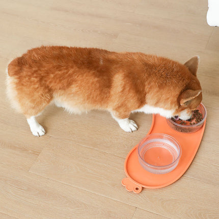 Green Non-Slip Pet Feeding Mat - Waterproof Dog & Cat Food Bowl Placemat with Raised Edges.