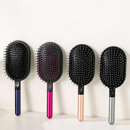 Grey Air Cushion Massage Paddle Brush & Wide Tooth Comb Set - Gentle Detangling for All Hair Types.