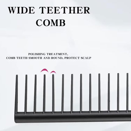 Grey Air Cushion Massage Paddle Brush & Wide Tooth Comb Set - Gentle Detangling for All Hair Types.