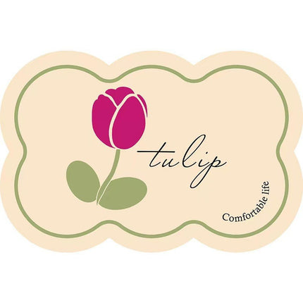 Style 6 Beige And Pink Tulip Pattern Absorbent Diatomaceous Earth Pet Feeding Mat - Non-Slip & Quick Dry Placemat (50x80cm).