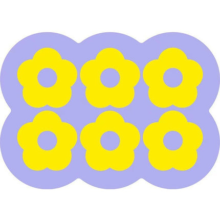Style 9 Purple And Yellow Flowers Pattern Absorbent Diatomaceous Earth Pet Feeding Mat - Non-Slip & Quick Dry Placemat (50x80cm).