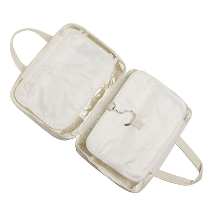 Size L Pink Quilted Hanging Toiletry Bag with Jewelry Organizer - Travel Cosmetic Case(31*12*23).