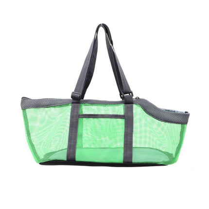 Green And Grey Lightweight Breathable Mesh Pet Carrier Handbag - Portable Travel Tote for Small Dogs & Cats up to 8kg.