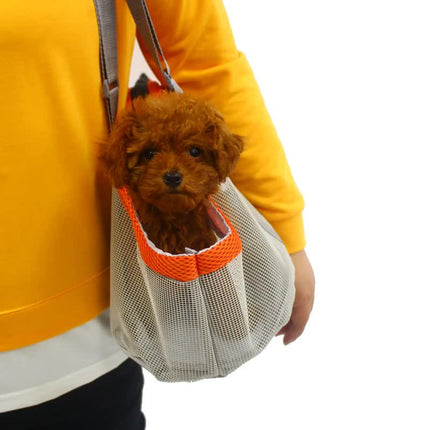Green And Grey Lightweight Breathable Mesh Pet Carrier Handbag - Portable Travel Tote for Small Dogs & Cats up to 8kg.
