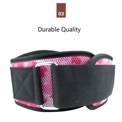 Size XS Pink Camouflage Camo Weightlifting Belt - EVA Nylon Gym Belt for Squats, Deadlifts & Lumbar Support.