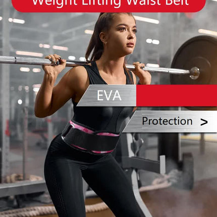 Size M Pink Camouflage Camo Weightlifting Belt - EVA Nylon Gym Belt for Squats, Deadlifts & Lumbar Support.